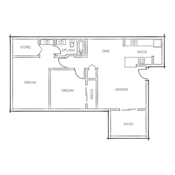 The Perch B1 Two Bedroom One And One Half Bath 800 Sq. Ft.*